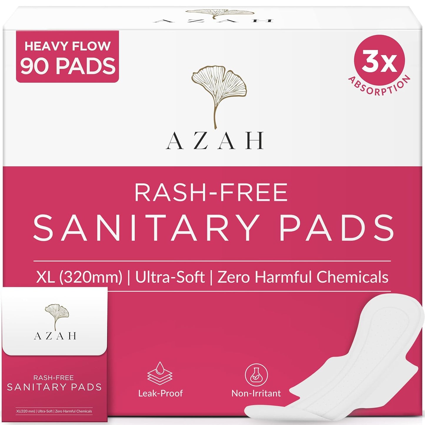 AZAH Sanitary Pads for Women , Pack of 30, XL