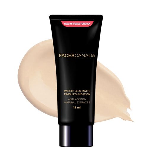 FACESCANADA Weightless Matte Finish Foundation - Ivory, 15 ml, Lightweight, Natural Finish