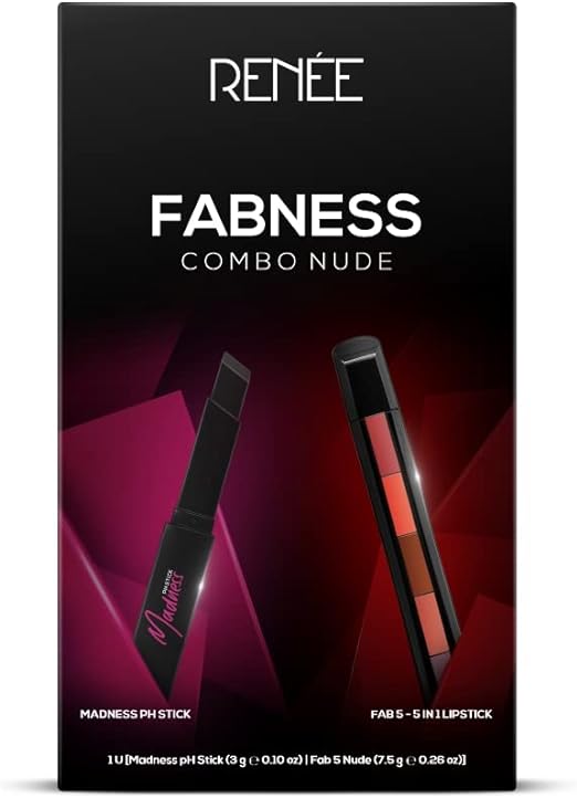Renee Fabness Combo Nude, Madness PH Stick 3gm & Fab 5 Nude 5-in-1 Lipstick 7.5gm