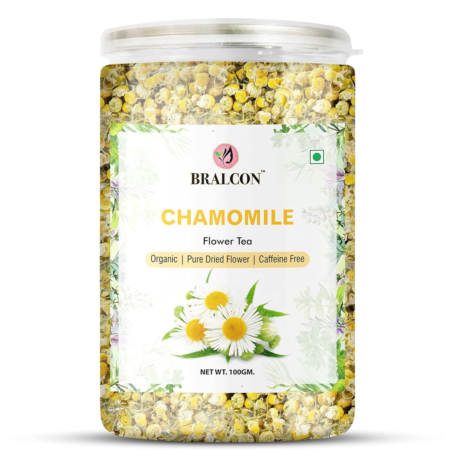 Bralcon Organic Chamomile Flower Tea - 100 Gm | Boost Immunity| Detox & Stress Relief