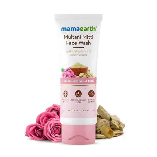 Mamaearth Multani Mitti Face Wash with Multani Mitti & Bulgarian Rose, 100 ml