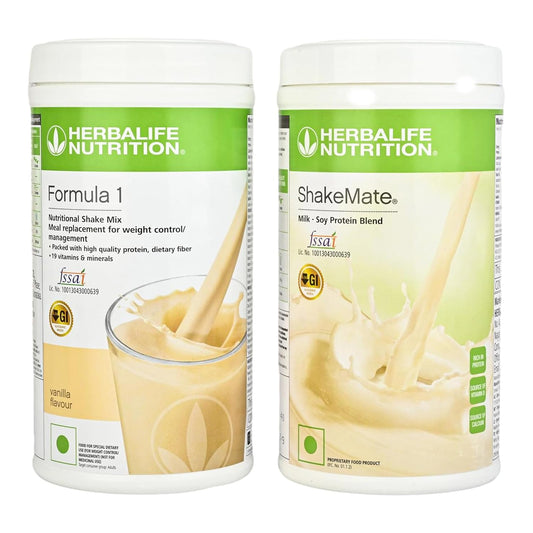 Herbalife Nutrition Weight loss Combo Pack New ShakeMate with Formula 1 Vanilla flavor & Protein Shake, 1000 gm