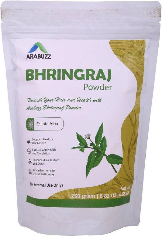 Arabuzz Bhringraj Powder/Bhringaraj Powder for Beauty - Natural Hair Care & Skin Radiance - Eclipta Alba