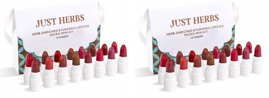 Just Herbs Ayurvedic Creamy Matte Micro Mini Lipstick Kit Lip Hydrating & Moisturizing, (Pack of 32)
