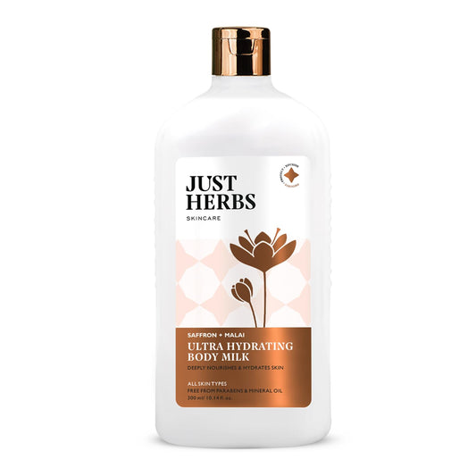Just Herbs Saffron + Malai Nourishing Body Milk Moisturizer 300 ml