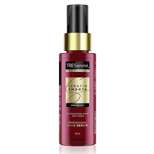 TRESemmé Keratin Smooth Anti-Frizz Hair Serum 50ml with Argan Oil|| for 2X Smoother Hair and Long Lasting Frizz control upto 48H even in 80% humidity