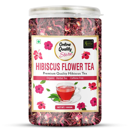 Online Quality Store Hibiscus Flower Tea, Whole Leaf, 100 gm