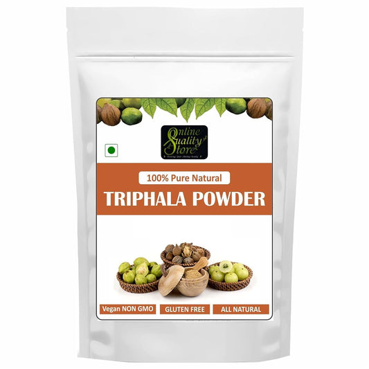 Online Quality Store Triphala Powder - 100g for eating, hair and skin, churna powder of Amla, Behada, Harada