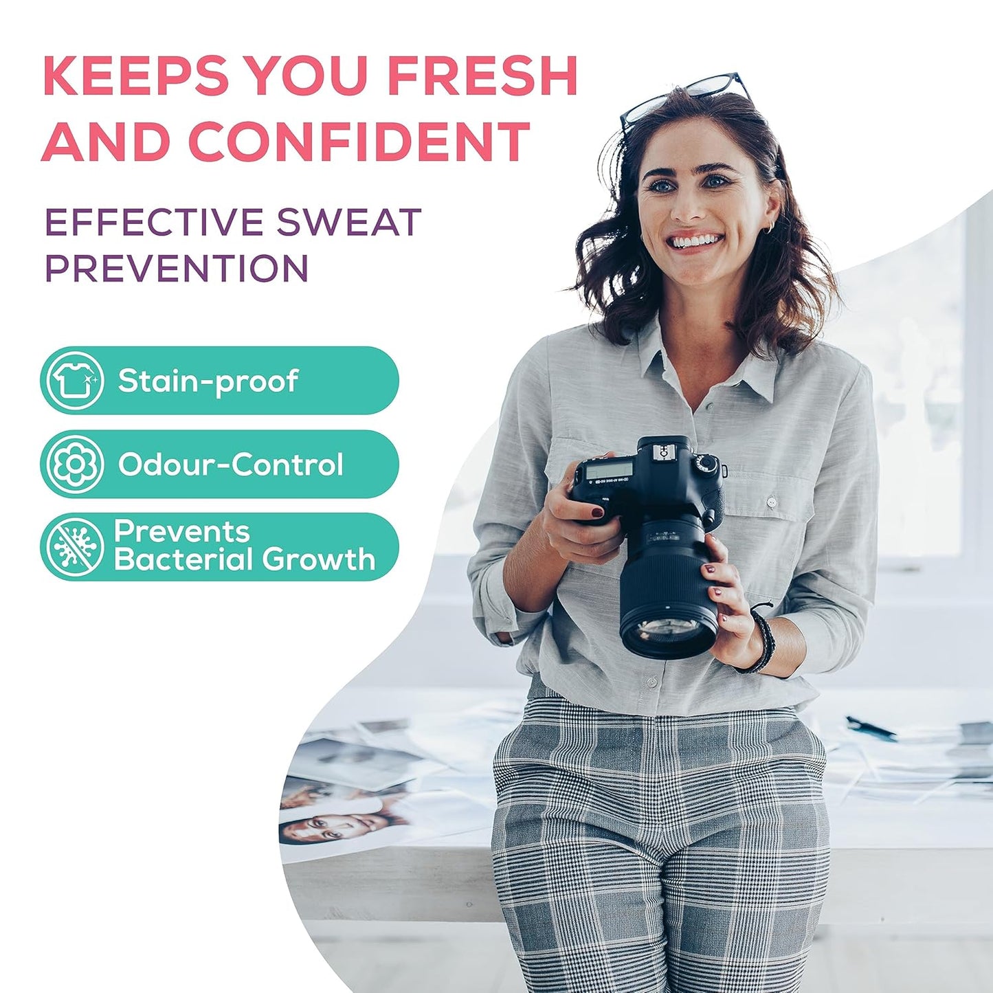 Evereve Disposable Underarm Sweat Pads (24's x 2) 48 pcs for Women & Men, Folded