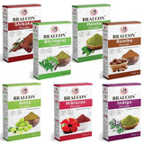 BRALCON Organic Amla Powder, Reetha Powder, Shikakai Powder, Bhringraj Powder, Hibiscus Powder, Henna Powder, Indigo Powder Combo-700g(100g x 7 Pack)| Skin & Hair Care Powder|Hair Growth, Face Pack