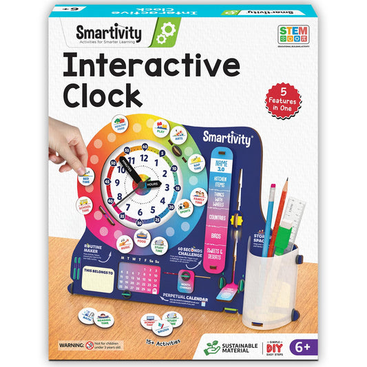Smartivity DIY Interactive Clock With Stationary Organiser For Kids Ages 6-12|Features An Infinity Calendar
