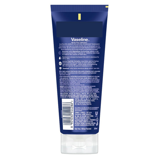 Vaseline Gluta-Hya Overnight Radiance, Serum-In-Lotion, 200 ml