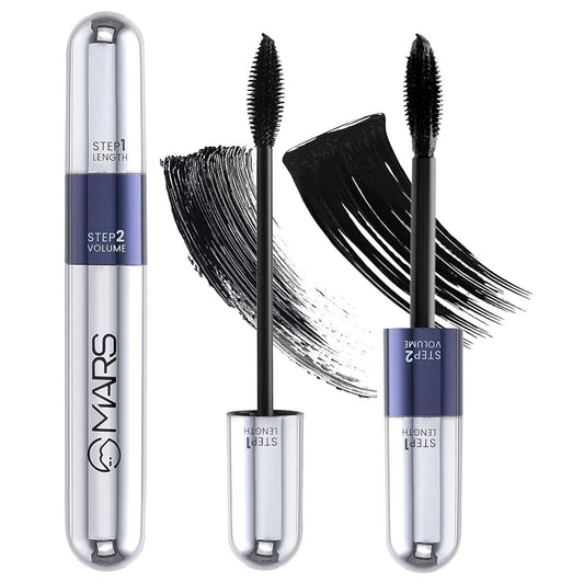 MARS Double Trouble Volumizing and Lengthening Mascara | 2-in-1 Mascara, 15 ml, Black