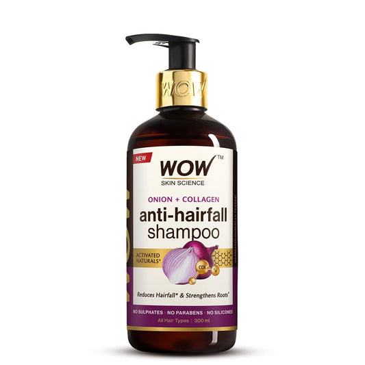 WOW Skin Science Onion & Collagen Anti-Hairfall Shampoo, 300 ml