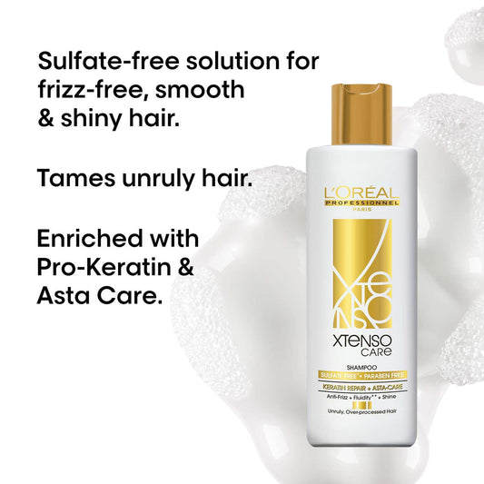 L'Oréal Professionnel Xtenso Care Sulfate-Free Shampoo for Frizz-Free, Shiny & Manageable Hair, 250 ml