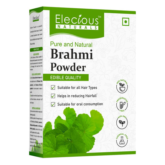 Elecious 100% Brahmi powder for Hair growth (200 grams) and Eating | 100% Natural, No preservative