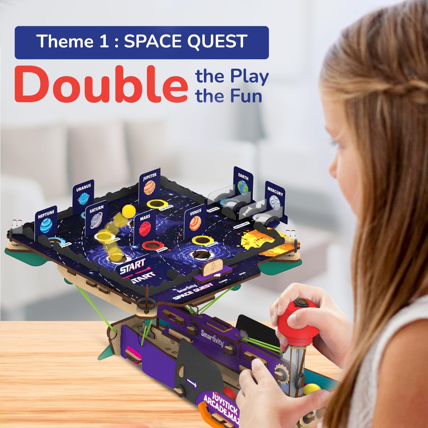 Smartivity Joystick Arcade Maze Toy for Kids 6-14 Years | 2in1 Space & Jungle Theme Adventures
