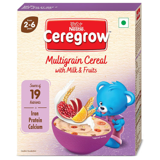 Nestle Ceregrow Multigrain Milk & Fruits Cereal, With Iron, Protein, Calcium, 19 Nutrients, 300 gm