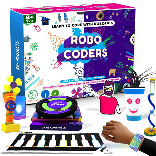 Robocoders STEM Robotics Kit for Kids 8-14 | Build 30+ Robots & Smart Machines