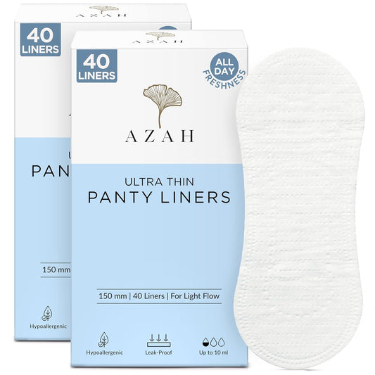 Azah Panty Liners for Women Daily use (Pack of 80) | Cottony Soft Sanitary Pads for Women | Pantyliners Pads Perfect For White Discharge & Light Spotting