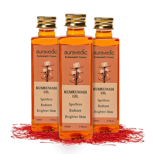 Auravedic Kumkumadi Oil For Face 100 ml, Pack of 3