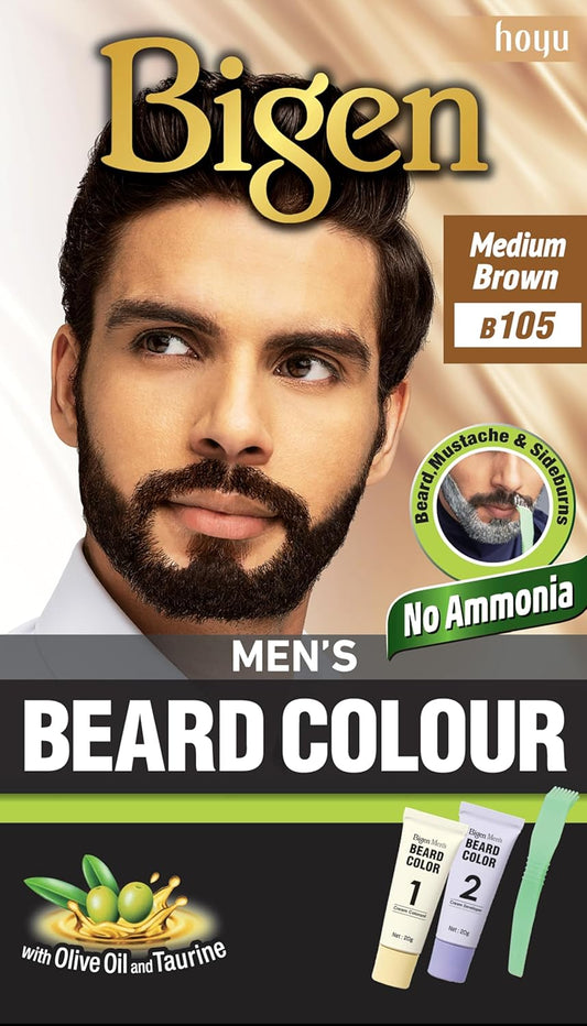 Bigen Mens Beard Colour Natural Black B105, 40 gm