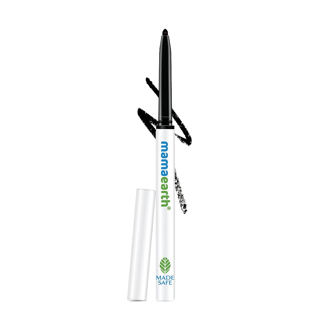 Mamaearth Long Stay Kajal Pencil Black Retractable Waterproof, With Vitamin C & Chamomile