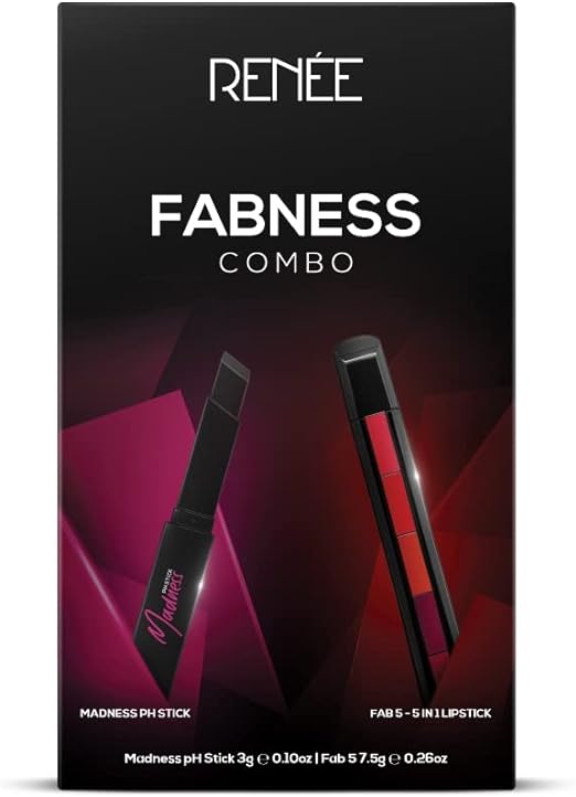 Renee Madness PH Stick 3gm & Fab 5 5-in-1 Lipstick 7.5gm - Fabness Combo