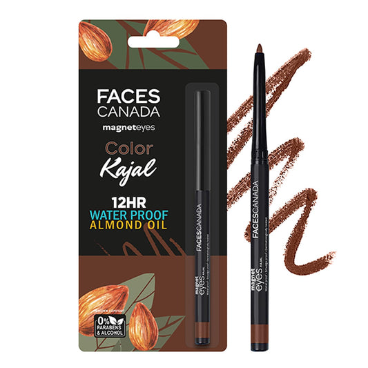 FACESCANADA Magneteyes Color Kajal - Brown Comfort 03, 0.30G | Highly Pigmented Kohl | 12 Hr Long Stay | Matte Finish