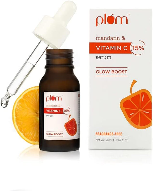 Plum 15% Vitamin C Serum for Face Glow Boost with Mandarin, 20 ml