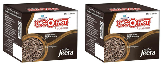 Mankind Gas-O-Fast, Active Jeera- 24x 5 gm Sachet x Pack of 2