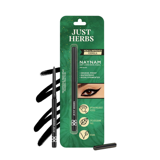 Just Herbs Retractable 2 in 1 Herbal Eyeliner + Kajal 0.3 gm Pack of 2