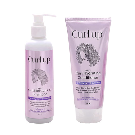 Curl Up Hair Wash Combo with Curly Hair Shampoo And Conditioner (Combo of 2)-400 ml