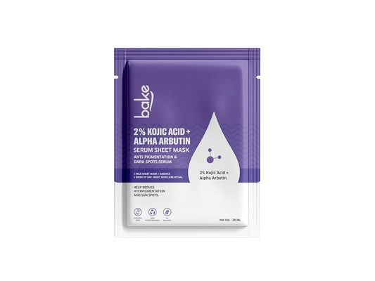 Bake 2% Kojic Acid + Alpha Arbutin Serum Sheet Mask, Dark Circles, 20 gm