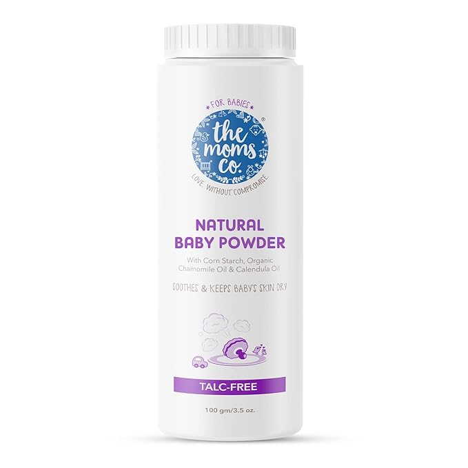 The Moms Co. Talc-Free Natural Baby Powder with Corn Starch, 100 gm