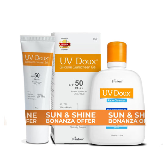 UV Doux Silicone Sunscreen Gel SPF50 PA+++ 50gm & Face Cleanser 125ml Combo