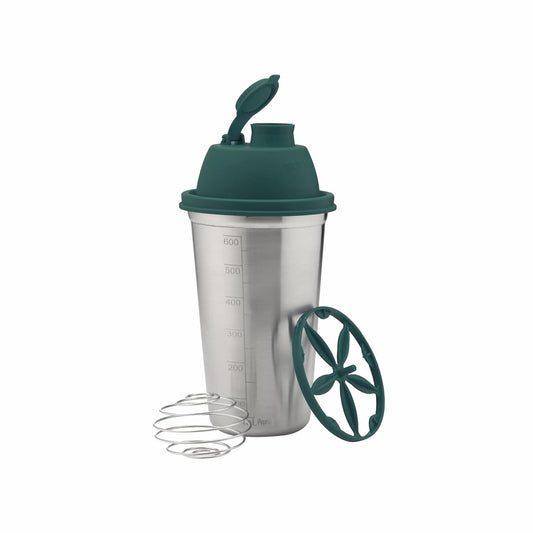 SIGNORA WARE Shake n Shake Stainless Steel Protein Shaker Bottle,Leakproof with Knob, 650ml, Silver,Green