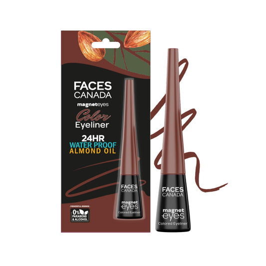 FACESCANADA Magneteyes Color Eyeliner Gel - Powerful Brown,4 Ml|Glossy Finish|24Hr Long-Lasting|Waterproof
