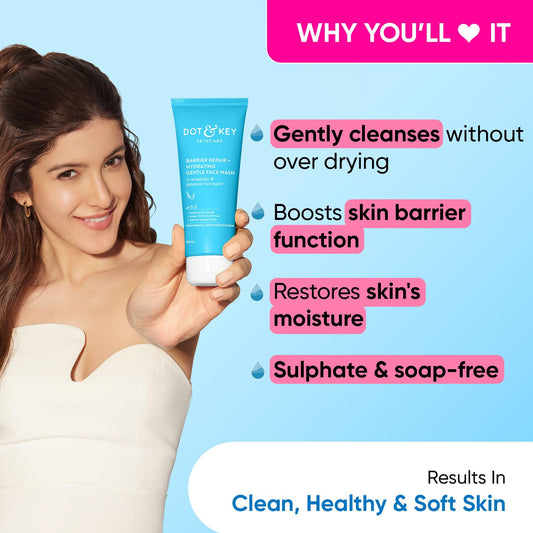 Dot & Key Barrier Repair + Hydrating Gentle Face Wash With Probiotic, 100 ml
