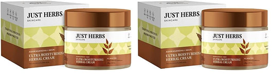 Just Herbs Ayurvedic Herbal Nourishing Face Moisturizing Massage Cream with Ashwagandha & Neem, 100 gm (Pack of 2)