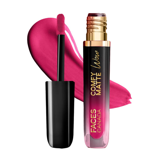 FACESCANADA Comfy Matte Wow Liquid Lipstick - Fuschia Fun 06, 3.8Ml | One Swipe Application | Highly Pigmented