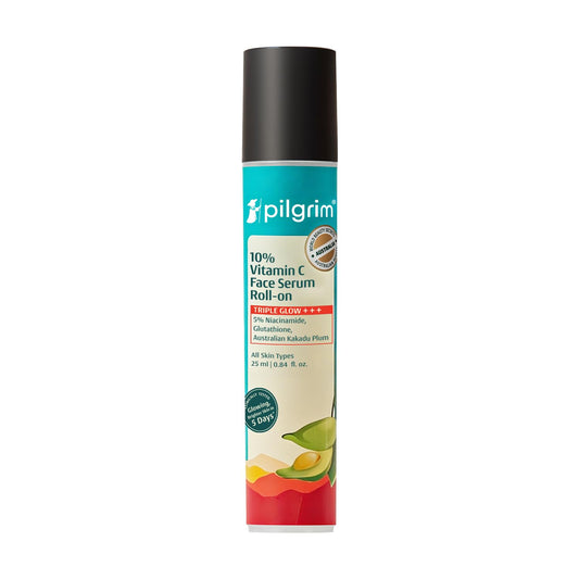 Pilgrim 10% Vitamin C Face Serum Roll-On with Niacinamide & Glutathion, 25 ml