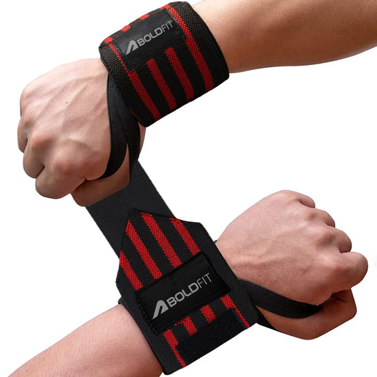 Boldfit Nylon Wood Wrist Supporter for Gym Wrist Band for Men, Wrist Brace Women Red,One Size