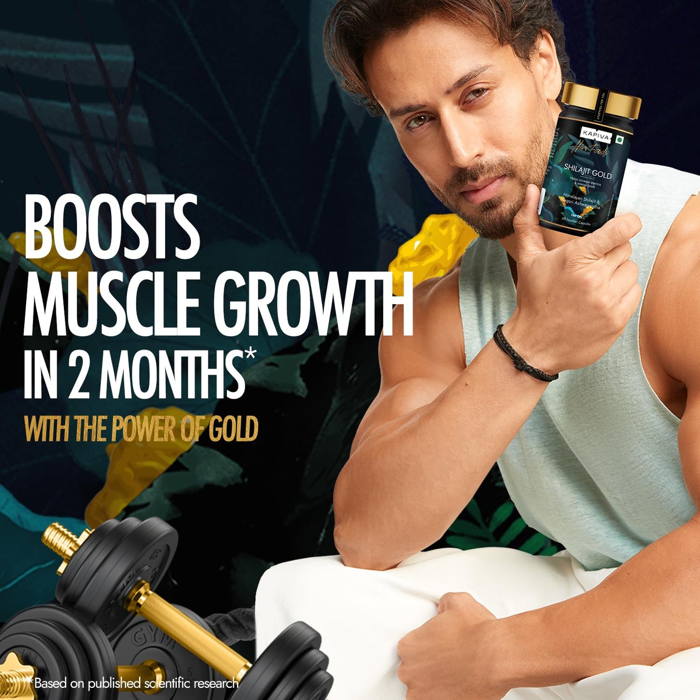 Kapiva Shilajit/Shilajeet Gold 60 Capsules | Contains 24 Carat Gold