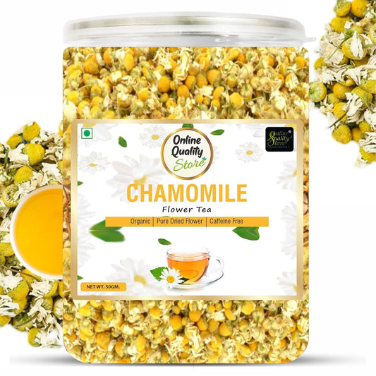 Online Quaity Store Natural Chamomile Flower Tea, Caffeine Free Herbal, 50 gm