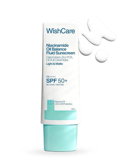 WishCare 5% Niacinamide Oil Balance Fluid Sunscreen SPF 50 PA++++, 50 gm