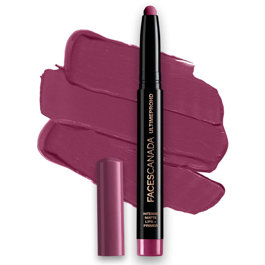 FACESCANADA Ultime Pro Hd Intense Matte Lipstick + Primer - Mulberry Magic (Plum), 1.4G | 9Hr Long Stay | Flawless Hd Matte Finish