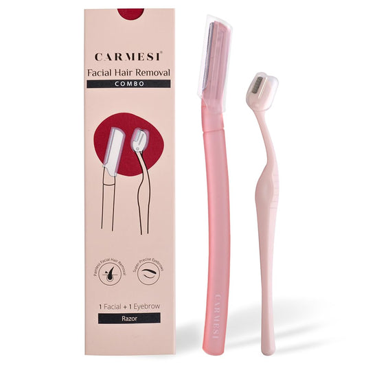 Carmesi Women's Face Hair Removal Combo | Pack of 1 Face Razor & 1 Eyebrow Razor