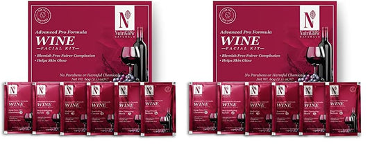 NutriGlow Natural's Advanced Pro Formula Wine Facial Cleanup Kit, Pack of 2
