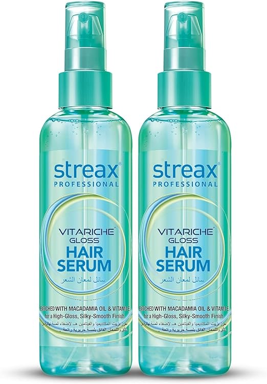 Streax Professional Vitariche Gloss Hair Serum for Women & Men – 100ml, Pack of 2